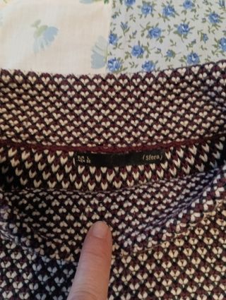 Jersey mujer cuello alto granate manga francesa