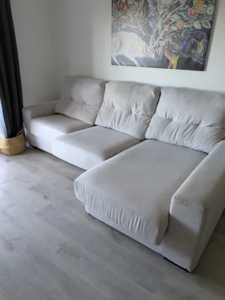 Sofá chaiselongue dcha. 3 plazas color gris claro