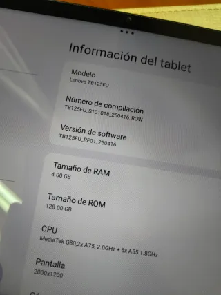 Tablet Lenovo TB125FU