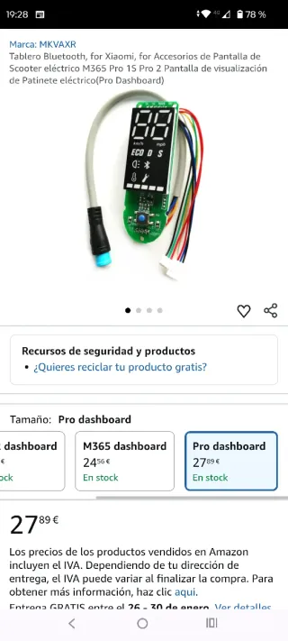 Tablero Bluetooth Xiaomi M365 Pro