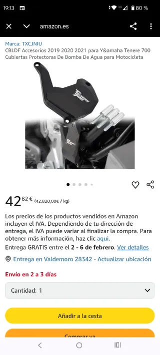 Protector Bomba Agua Yamaha Tenere 700