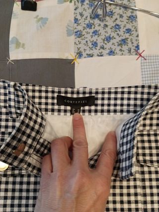 Minifalda Cortefiel Cuadros Blanco y Negro