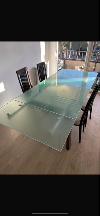Mesa comedor cristal extensible 140 Urge vender