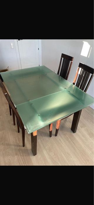 Mesa comedor cristal extensible 140 Urge vender