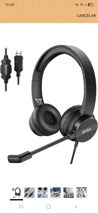 Cascos Eksa con cable USB