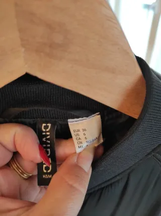 Bomber H&M acolchada chaqueta cazadora negro