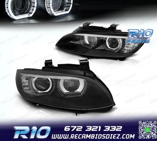 FAROS BMW E92 E93 06-10 XENON OJOS ANGEL LED DLR FONDO NEGRO