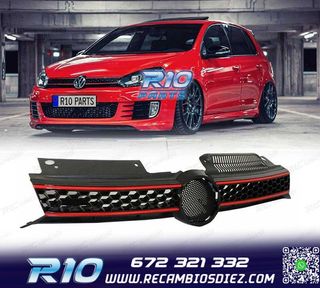 PARRILLA VOLKSWAGEN VW GOLF 6 08-12 LOOK GTI NEGRO MOLDURA R