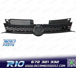 PARRILLA VOLKSWAGEN VW GOLF 6 08-12 LOOK GTI NEGRO MOLDURA R