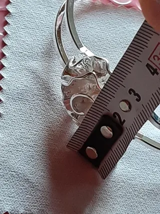 Pulsera abierta flor plata