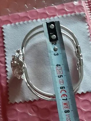 Pulsera abierta flor plata