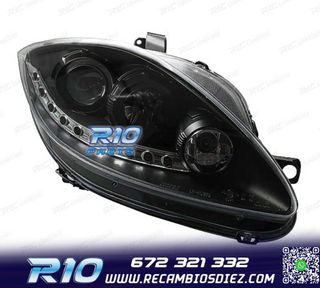 FAROS PARA SEAT LEON ALTEA TOLEDO 04-09 LUZ DIURNA LED FONDO