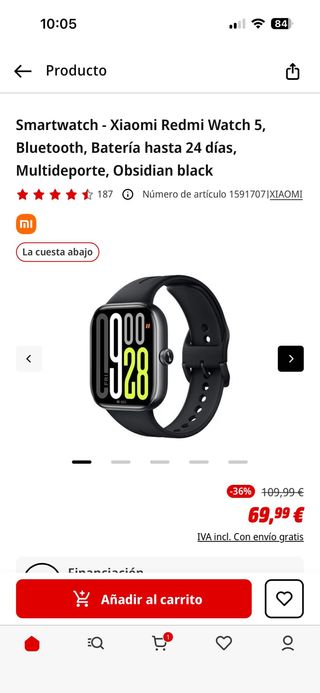 Xiaomi Redmi Watch 5 Negro