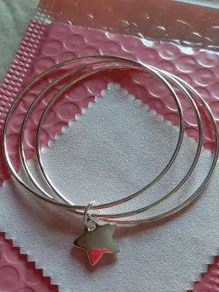 Pulsera aro plata con estrella