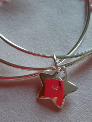 Pulsera aro plata con estrella