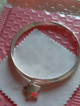 Pulsera aro plata con estrella