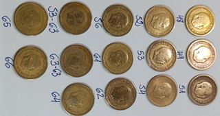 Lote 14 monedas 1 pta. Franco 1949-1953-1963