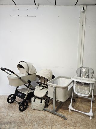 Pack: Carrito 2 en 1 + minicuna  + Trona. Nuevo