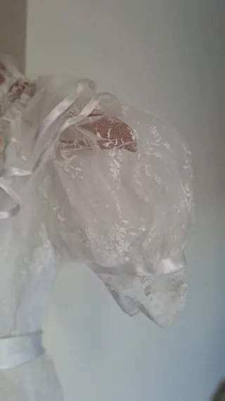 Vestido Deco Union Blanco incluye guantes y peinet