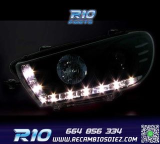 FAROS PARA VOLKSWAGEN VW SCIROCCO 08-14 LUZ DIURNA FONDO NEG