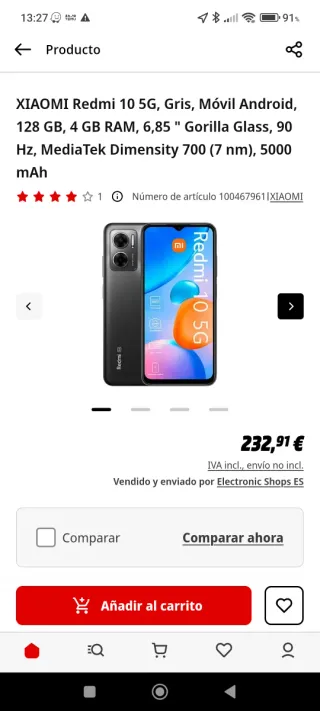 Redmi 10 5G Gris Nuevo