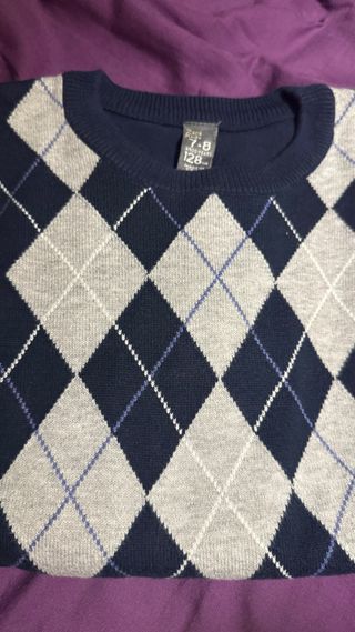 Jersey Zara niño cuadros 7-8 años