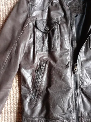 Chaqueta Cuero Marrón Chocolate Salsa