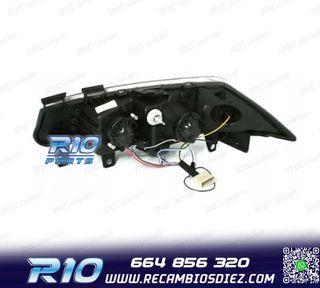 FAROS RENAULT MEGANE 02-05 LUZ DIURNA LED FONDO NEGRO