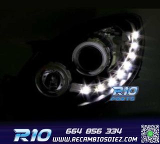 FAROS RENAULT TWINGO 07-11 LUZ DIURNA LED FONDO NEGRO