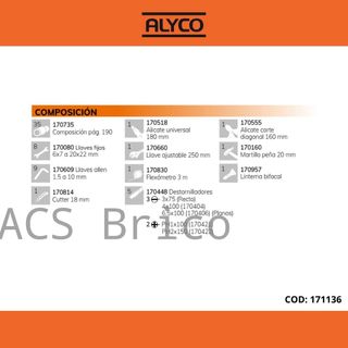 Caja Herramientas 65 Piezas Alyco 171136