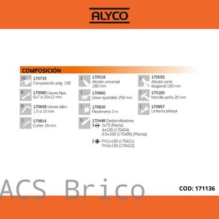 Caja Herramientas 65 Piezas Alyco 171136