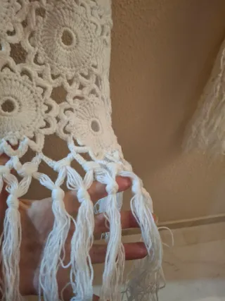 Bufanda crochet manual única con flecos