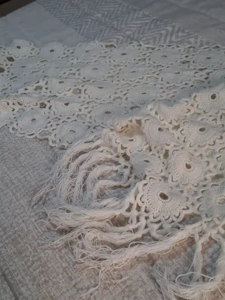 Bufanda crochet manual única con flecos