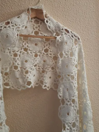 Bufanda crochet manual única con flecos