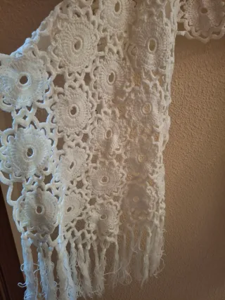 Bufanda crochet manual única con flecos