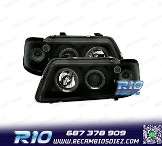 FAROS AUDI A3 8L 96-00 OJOS ANGEL FONDO NEGRO H1