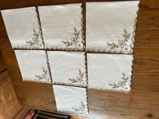 Toalha bordado Madeira grande c/ guardanapos