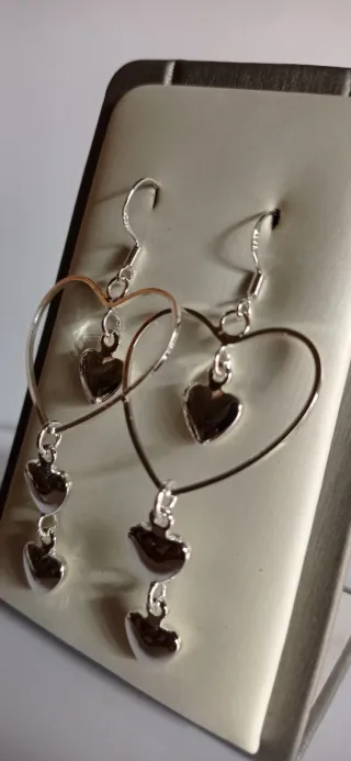 PENDIENTES / DE CORAZONES / EN PLATA 925 ¡¡ PESA 7