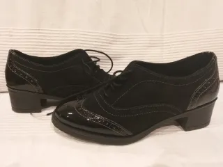 Zapatos negros piel cordones talla 36