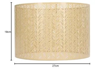 Pantalla Lámpara Tambor Metal Hueca Gold