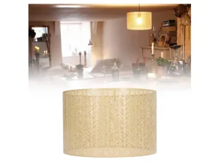 Pantalla Lámpara Tambor Metal Hueca Gold