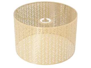 Pantalla Lámpara Tambor Metal Hueca Gold