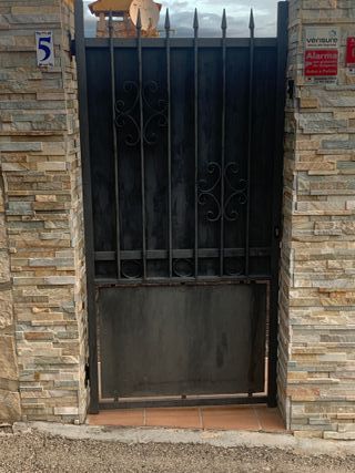 Puerta de jardín forja negra 96 x 200