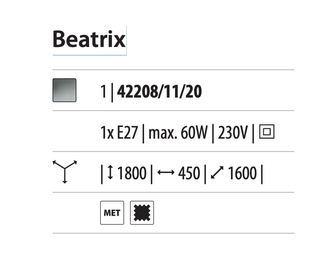 Lámpara de pie Massive Beatrix Negra