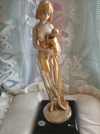 Scultura Maternità Vintage Argento 800 laminato