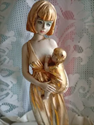 Scultura Maternità Vintage Argento 800 laminato