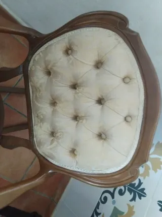 Mecedora vintage madera y tela