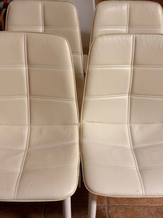 Juego de 4 Sillas Comedor Piel Sintética