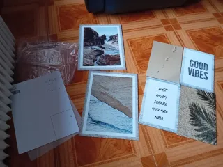 Conjunto de cuadros de playa y mar nuevos