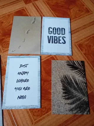 Conjunto de cuadros de playa y mar nuevos